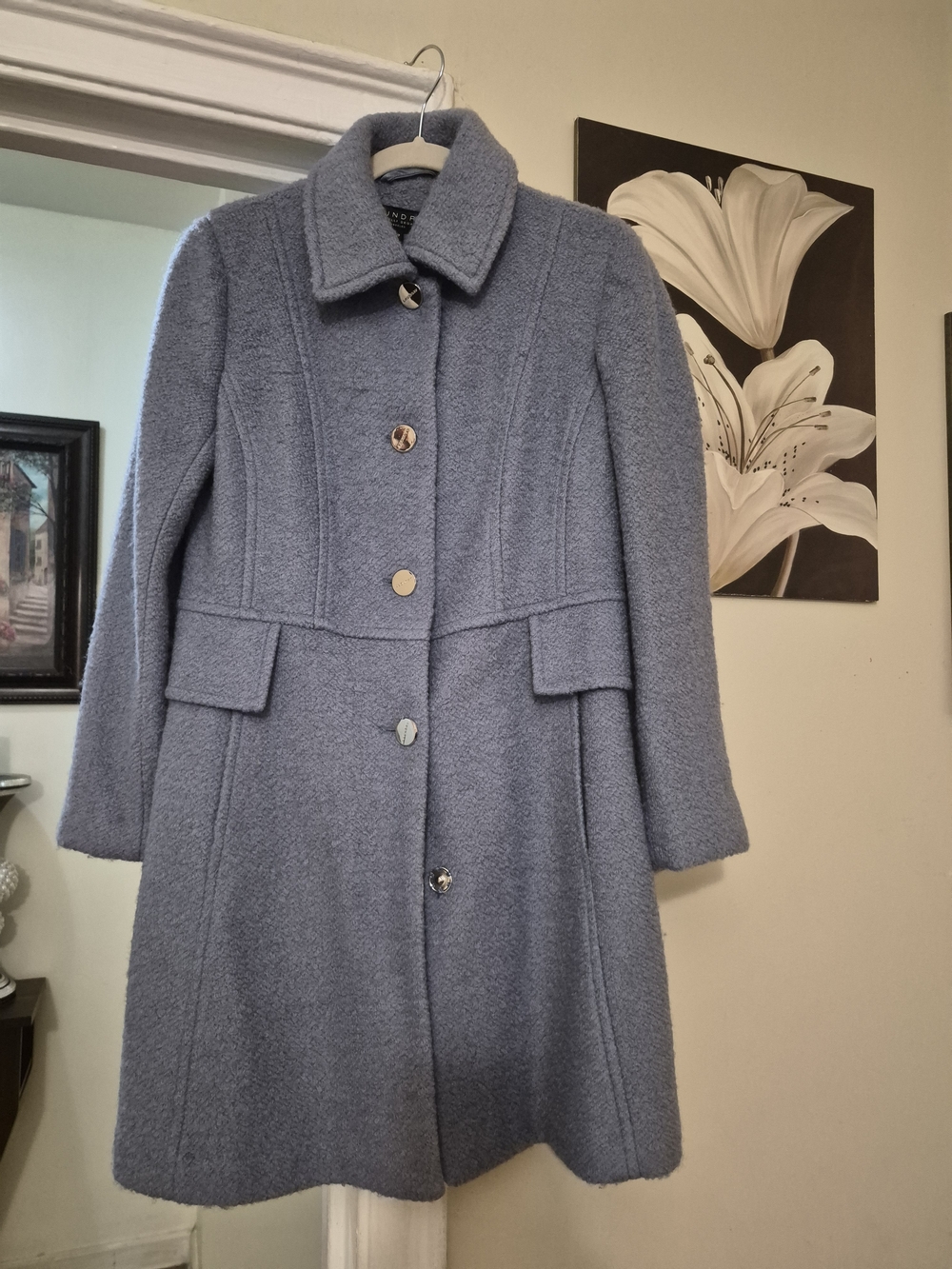Laundry By Shelli Segal Light Blue Wool Pea Coat